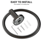 SetSail Towel Holder for Bathroom Wall Matte Black Towel Ring