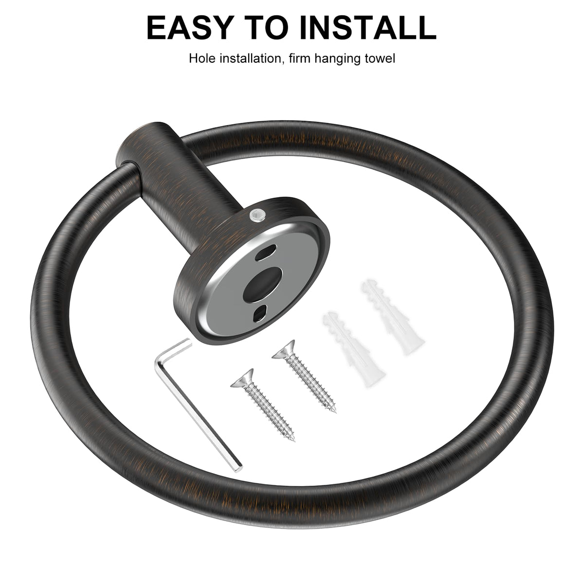 SetSail Towel Holder for Bathroom Wall Matte Black Towel Ring