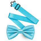 URAQT Men Pre-Tied Solid Satin Bow Tie, Adjustable Formal Bowtie
