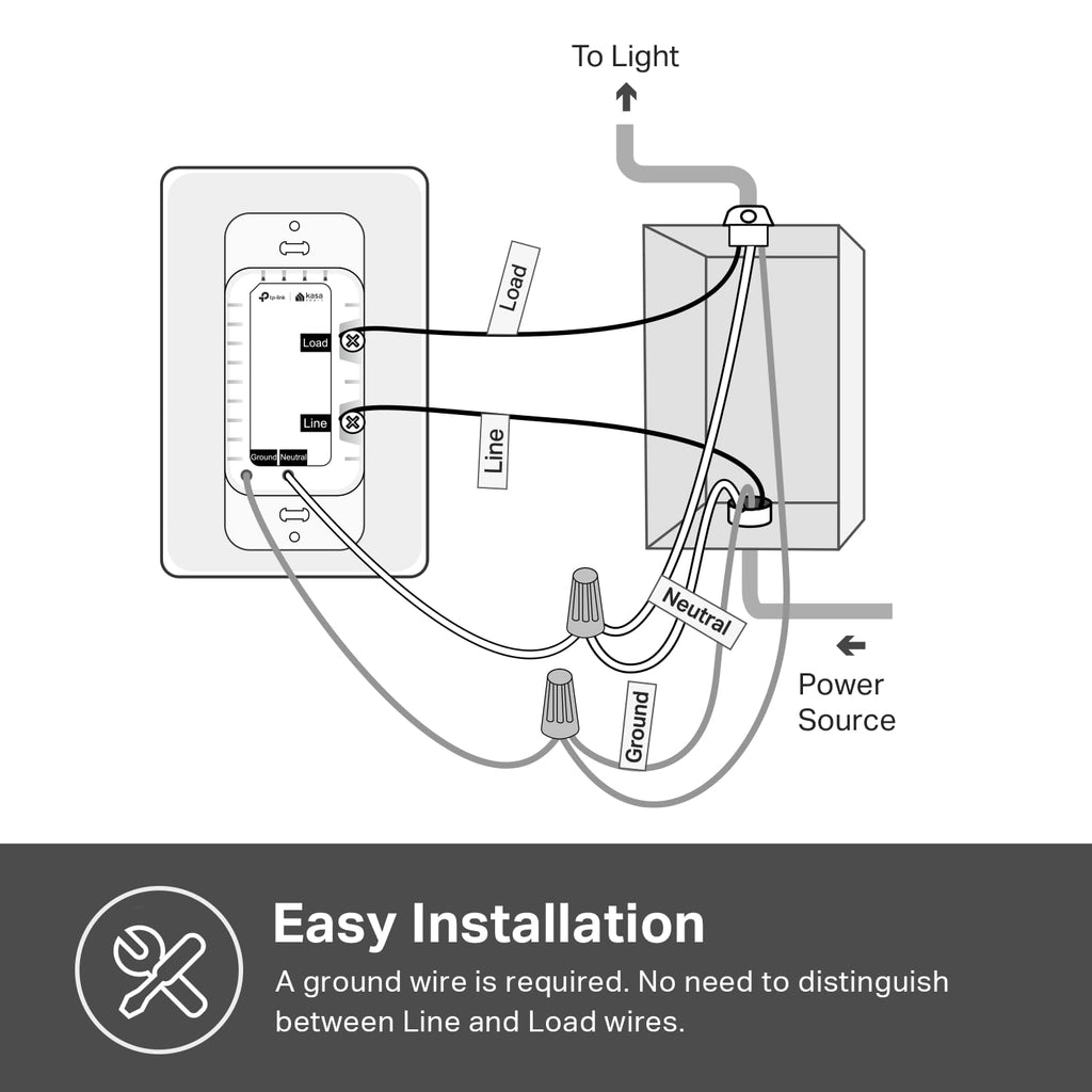 Kasa Smart Light Switch, Single Pole, Need Neutral Wire, HS200