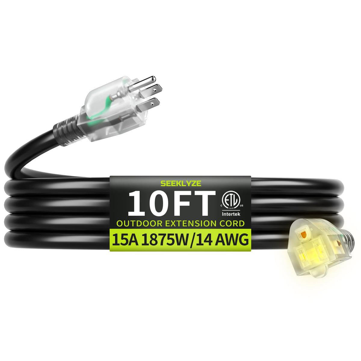 16/3 Black Extension Cord 6 FT Indoor, Short Extension Cord