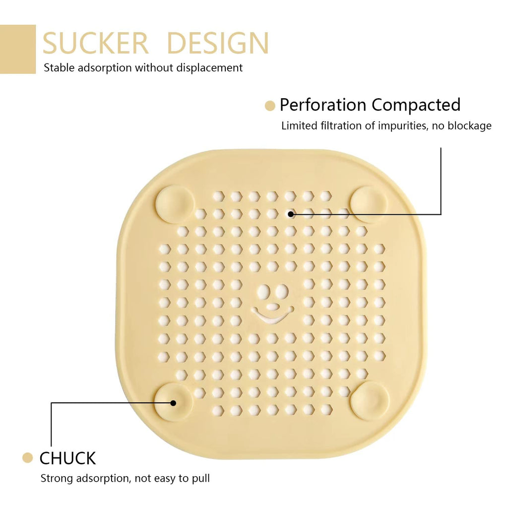2 Pack Drain Hair Catcher Silicone Drain Cover Hair Stopper with Suction Cup for Shower Kitchen Bathroom Light Purple