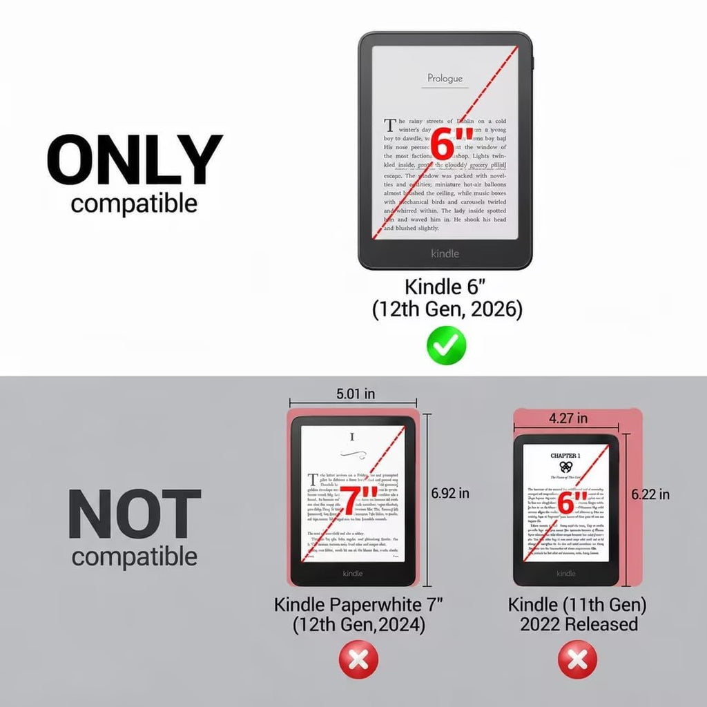 CoBak Case for 6" Kindle 11th Generation 2024 and 2022, Premium PU Leather Smart Cover with Auto Sleep/Wake for Kindle, Black