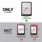 CoBak Case for 6" Kindle 11th Generation 2024 and 2022, Premium PU Leather Smart Cover with Auto Sleep/Wake for Kindle, Black