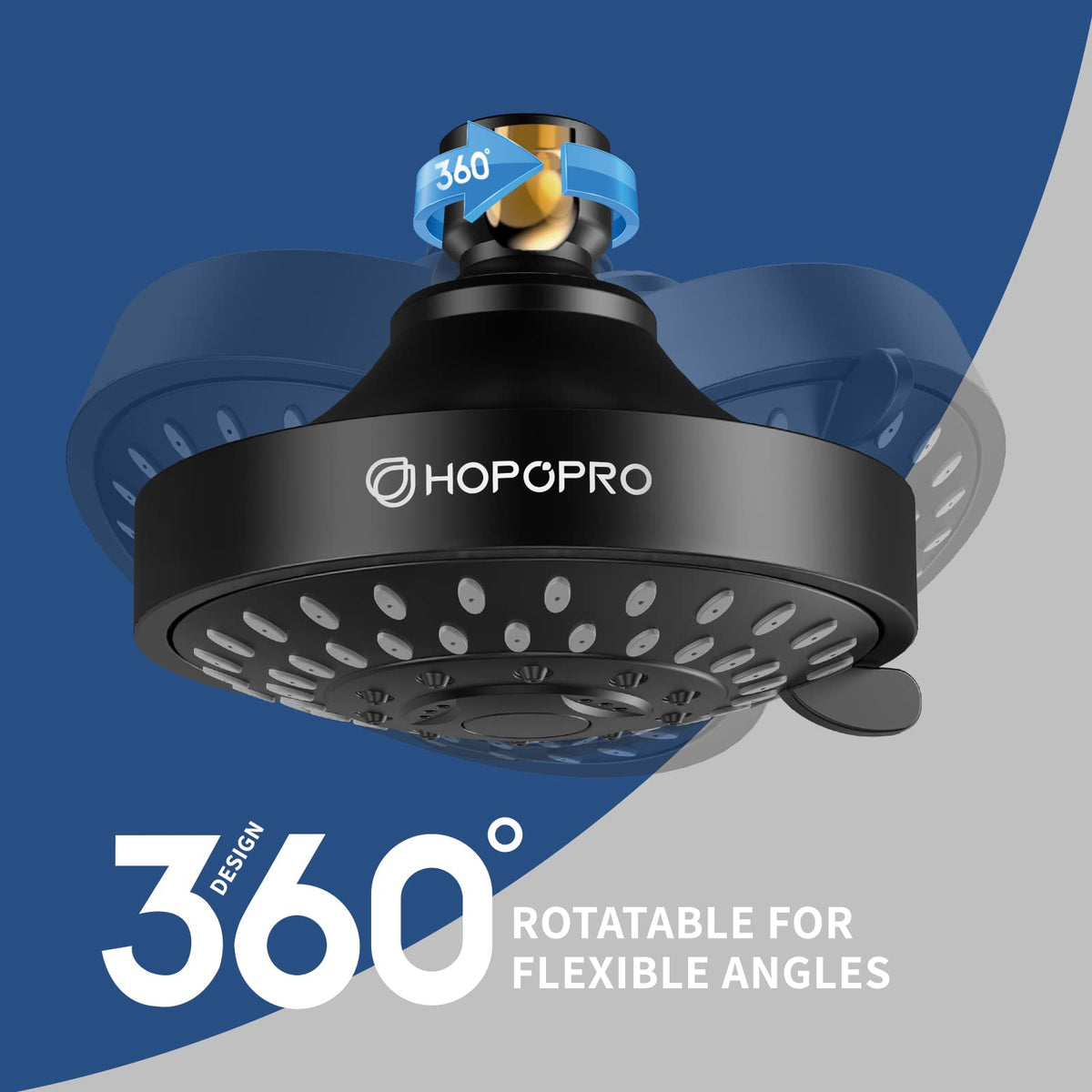 High Pressure Shower Head, HOPOPRO 5-Mode Fixed Showerhead, NBC Recommended