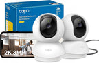 Tapo C210P2 2K 3MP Pan/Tilt Indoor Security Camera Set, Pet Camera