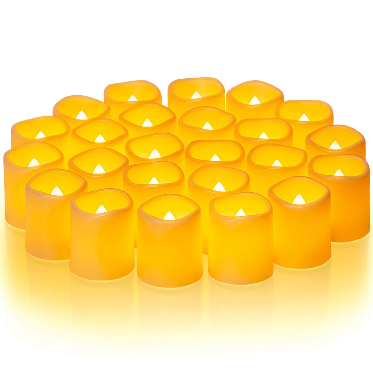 Homemory 24 Pack Red Flameless Flickering LED Votive Tealights Candles