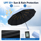 24K Strongest Windproof Travel Compact Umbrella Sturdy Frame Automatic Umbrella for Women & Men