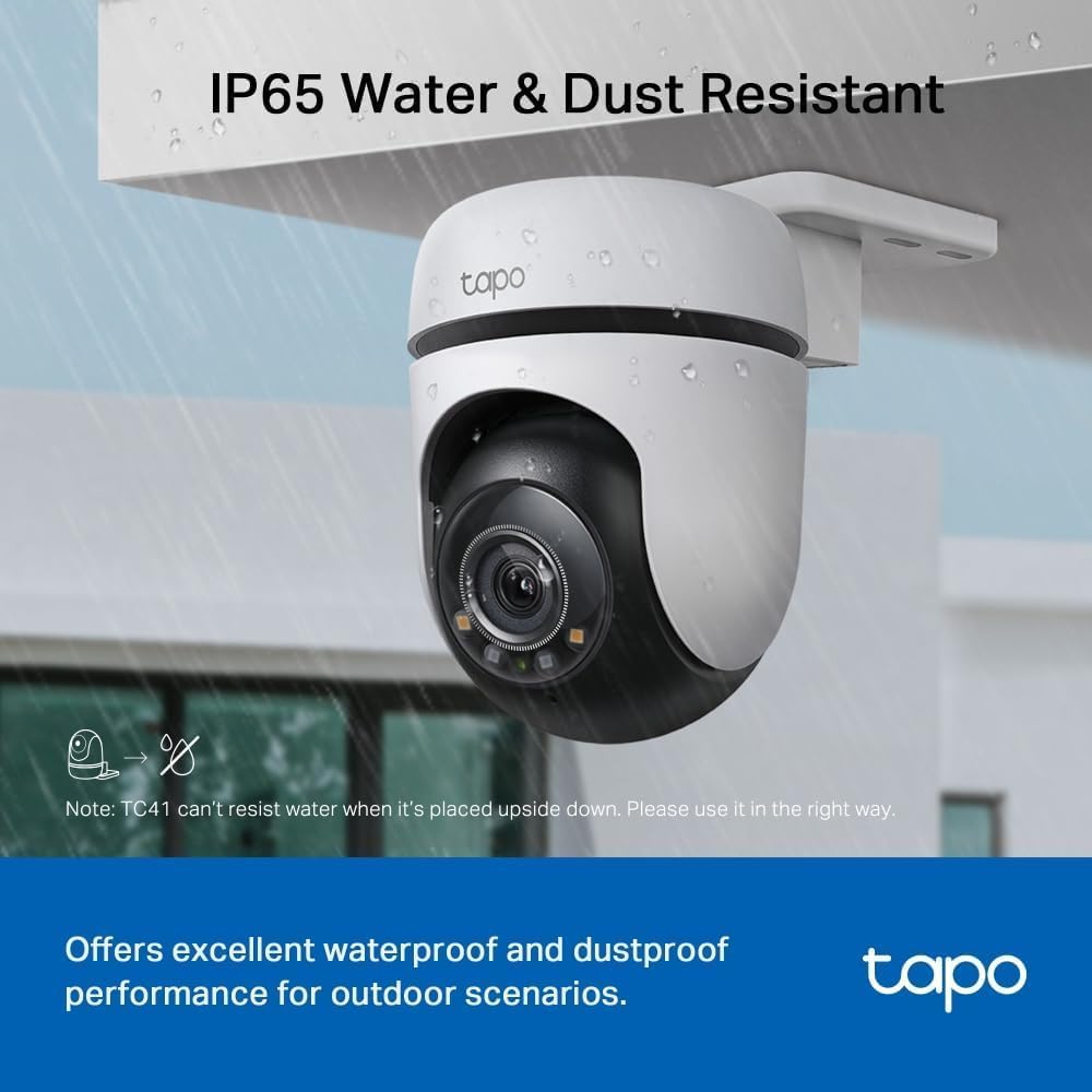 Tapo TP-Link C310 – Indoor Outdoor WiFi Surveillance Camera, 3MP Resolution, IP66 with Night Vision, Motion Detection and Instant Alarm, Control with iOS App, Android, Compatible with Alexa