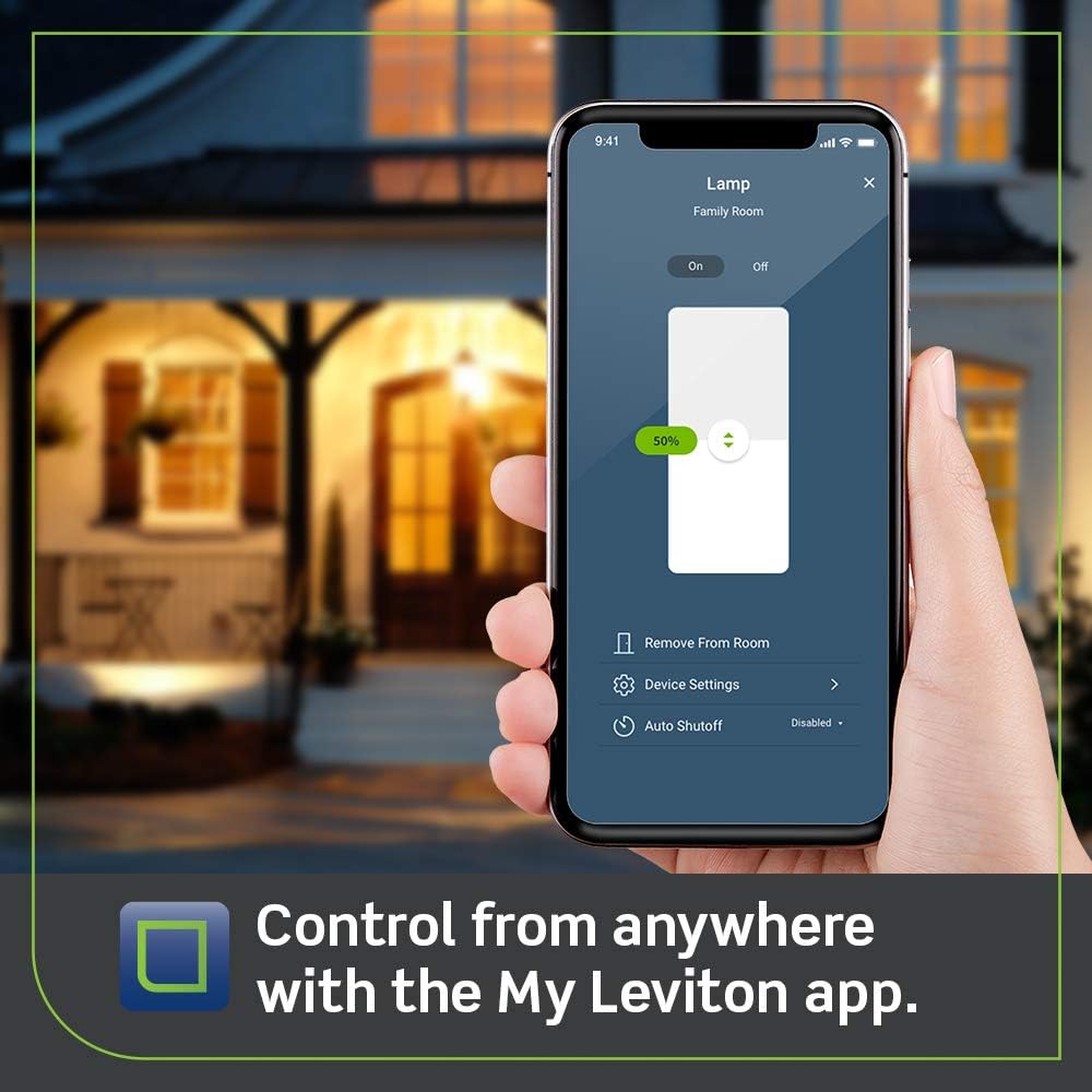 Leviton Decora Smart Switch, Wi-Fi, D315S-1RW, White