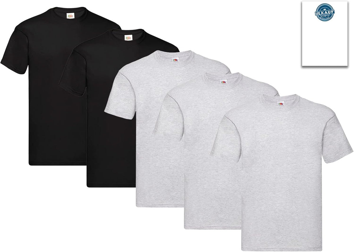 Fruit of the Loom Men's T-Shirt Iconic Tee, Lightweight Ringspun Tee, 5 Pack