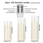 YOROXRG Solar flameless Candles Outdoor Waterproof,Dusk to Dawn Outdoor Lighting, Flickering fameless Reusable LED Light Candles for Lantern Garden Camping and Home Decor, 3D Wick (3"X6") Set of 2