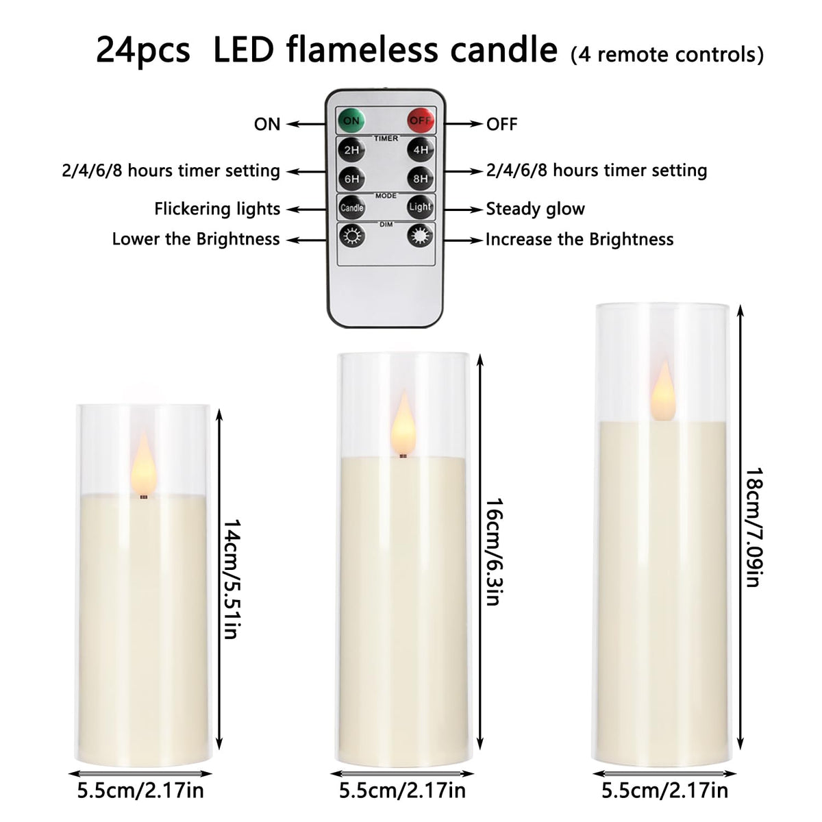 YOROXRG Solar flameless Candles Outdoor Waterproof,Dusk to Dawn Outdoor Lighting, Flickering fameless Reusable LED Light Candles for Lantern Garden Camping and Home Decor, 3D Wick (3"X6") Set of 2