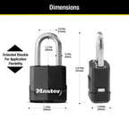 Master Lock Magnum Outdoor Padlock, Heavy Duty Keyed Lock M115XDLF, Black