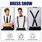 Aomig Mens Braces, Mens Suspenders with Strong Metal Clips, 3.5cm Wide Heavy Duty Suspenders for Men Women Business Wedding Casual