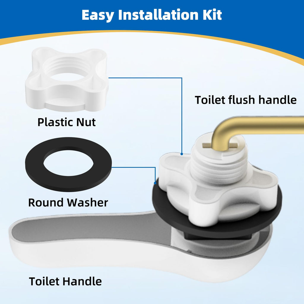 Hibbent Universal Metal Front Mount Toilet Handle Replacement Kit