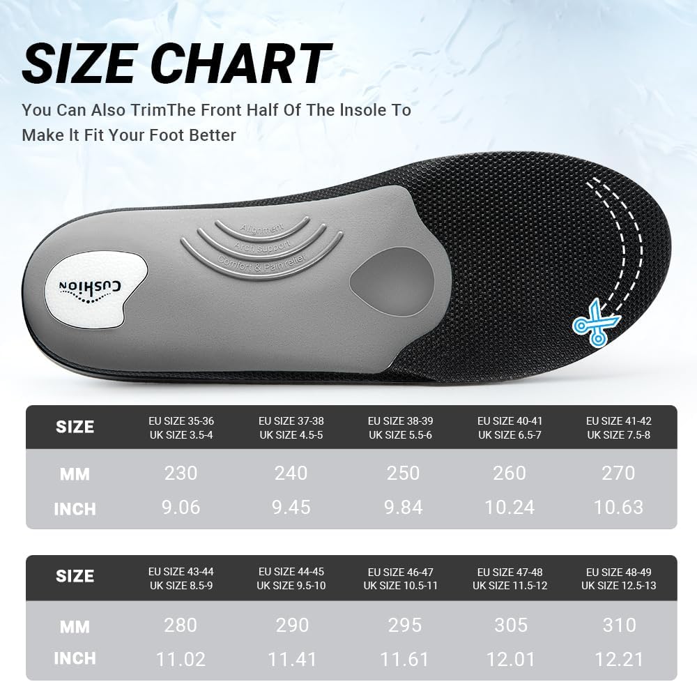 VALSOLE Thick Warm Wool Insoles for Men Women,Orthotic Insole,Arch SupportFor Insole,Plantar FasciitisInsole,for OverPronation,Flat Feet,Metatarsalgia,Heel Pain,Fleece Thermal Insoles(4-23cm,Brown)