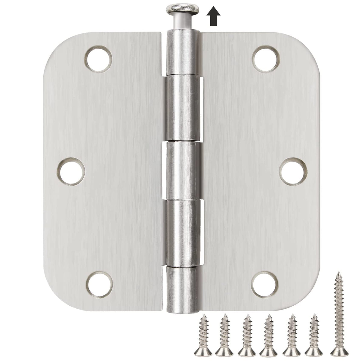 TDCHINGES Rounded Door Hinges 3.5" X 3 1/2 Inch Antique Brass 5/8" Radius