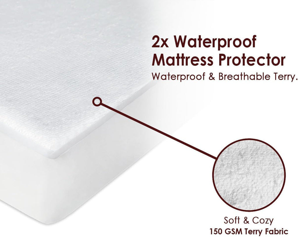 2 x Next To Me Crib Waterproof Mattress Protectors (83-85 x 50-51 cm) | Non-Noisy, Ultra Soft and Super Absorbent Mattress Protectors Covers (83-85 x 50-51 cm)