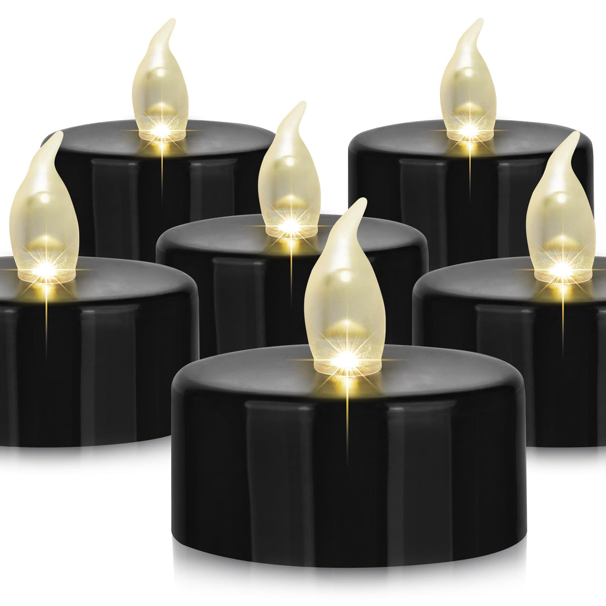 Battery Operated LED Tea Lights Flameless Flickering Candles 50PACK Blue