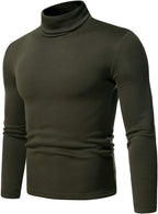 Men's Thermal Turtle Neck Top Long Sleeve Turtleneck Shirts Basic Undershirt Baselayer Pullover for Winter