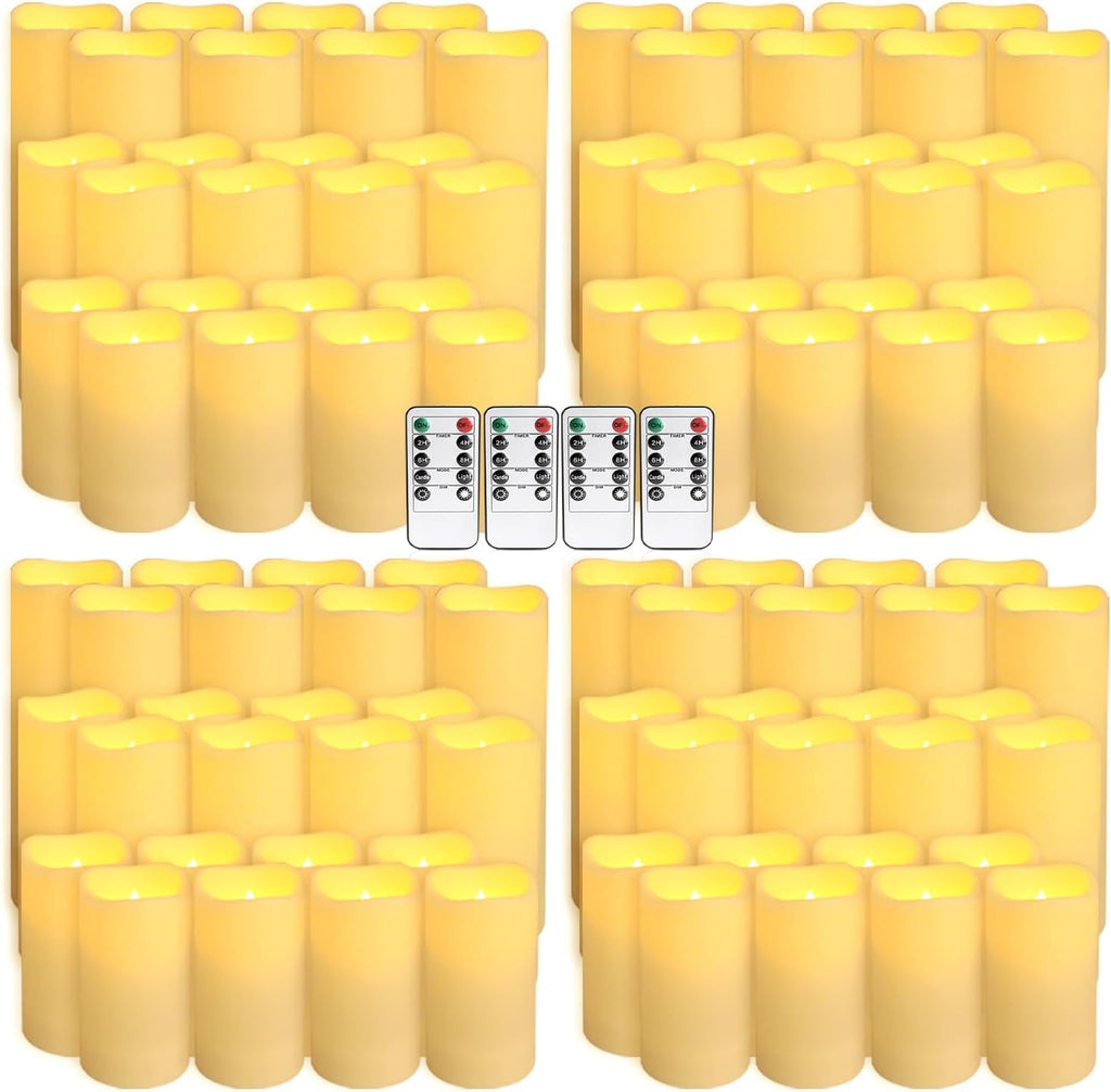 YOROXRG Solar flameless Candles Outdoor Waterproof,Dusk to Dawn Outdoor Lighting, Flickering fameless Reusable LED Light Candles for Lantern Garden Camping and Home Decor, 3D Wick (3"X6") Set of 2