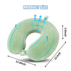 WENGX Travel Neck Pillow With Storage Bag Memory Foam Head Support Flight Pillows Cushion for Airplane Train Car Office Travel Essential for a Long Hauls Sleeping Rest(Pale Pink)