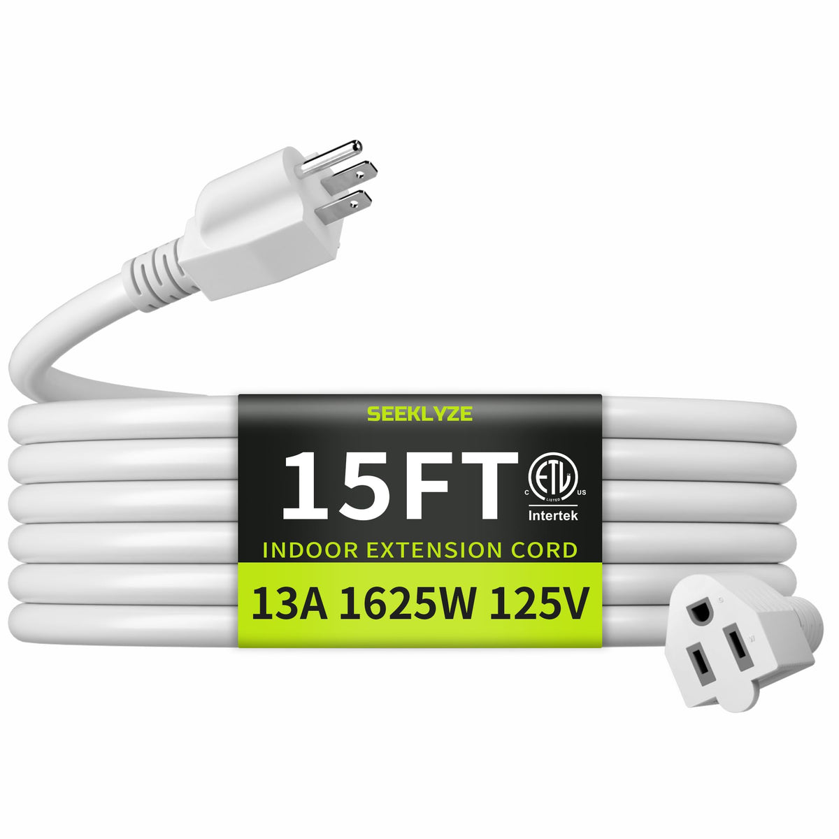 16/3 Black Extension Cord 6 FT Indoor, Short Extension Cord