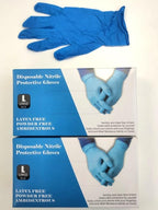 Surgicals Powder Free Nitrile Gloves, Food Grade, Hand Disposable Gloves - 100 Count - Blue (100, Large)