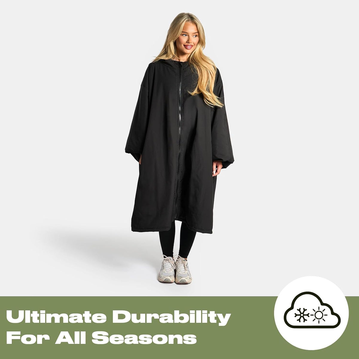 OHS Adults Drying Robe, Gifts for Women Outdoor Water-Resistant Changing Robe Womens Jacket Comfy Sherpa Privacy Robes for Women Men, Stay Dry Swimming Camping Drying Robes - S/M, L/XL