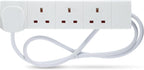 STATUS 4 Way Socket Extension Lead, 1m Cable, White (4WS1M20)