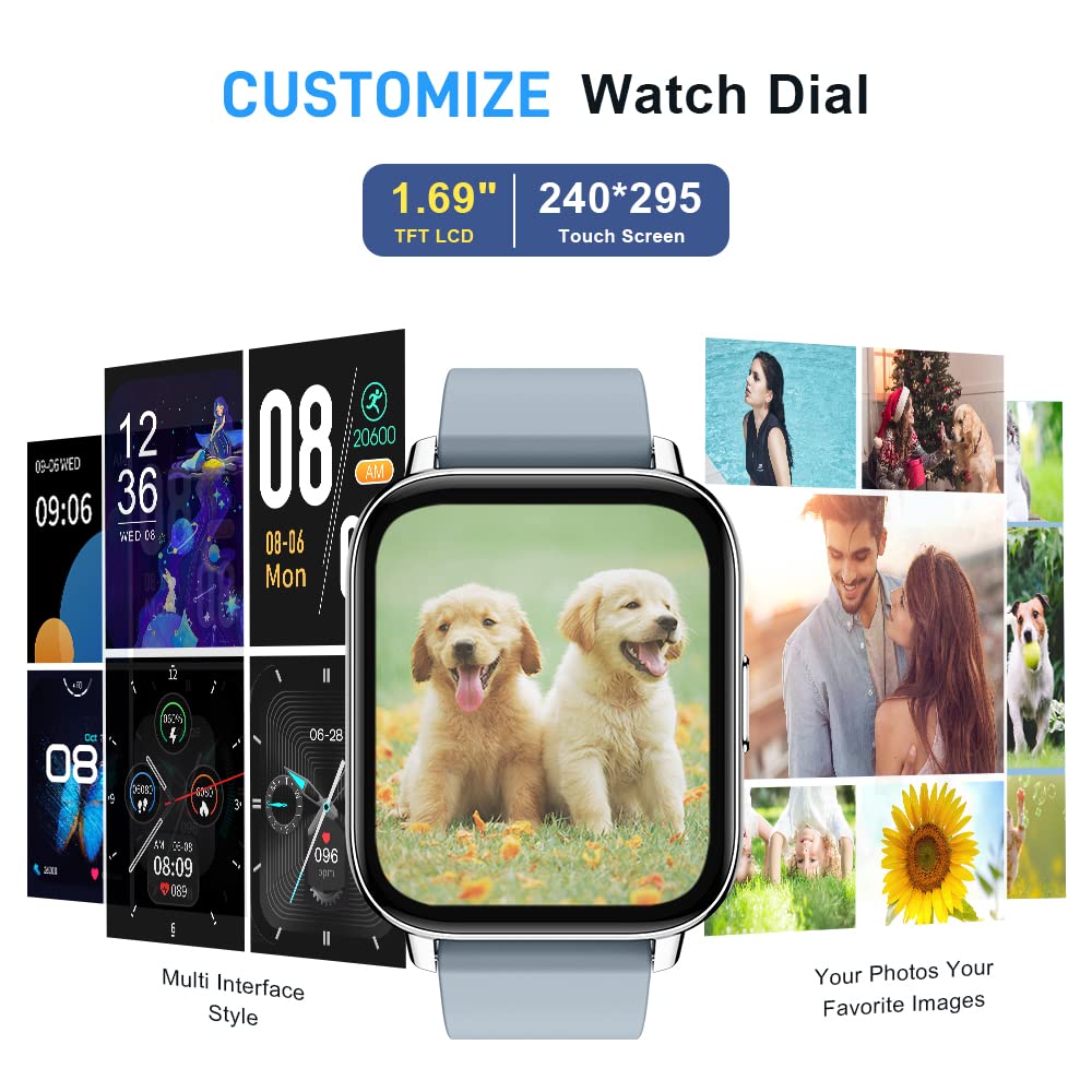 Motast Smart Watch, Fitness Tracker 1.69'' HD for Men Women