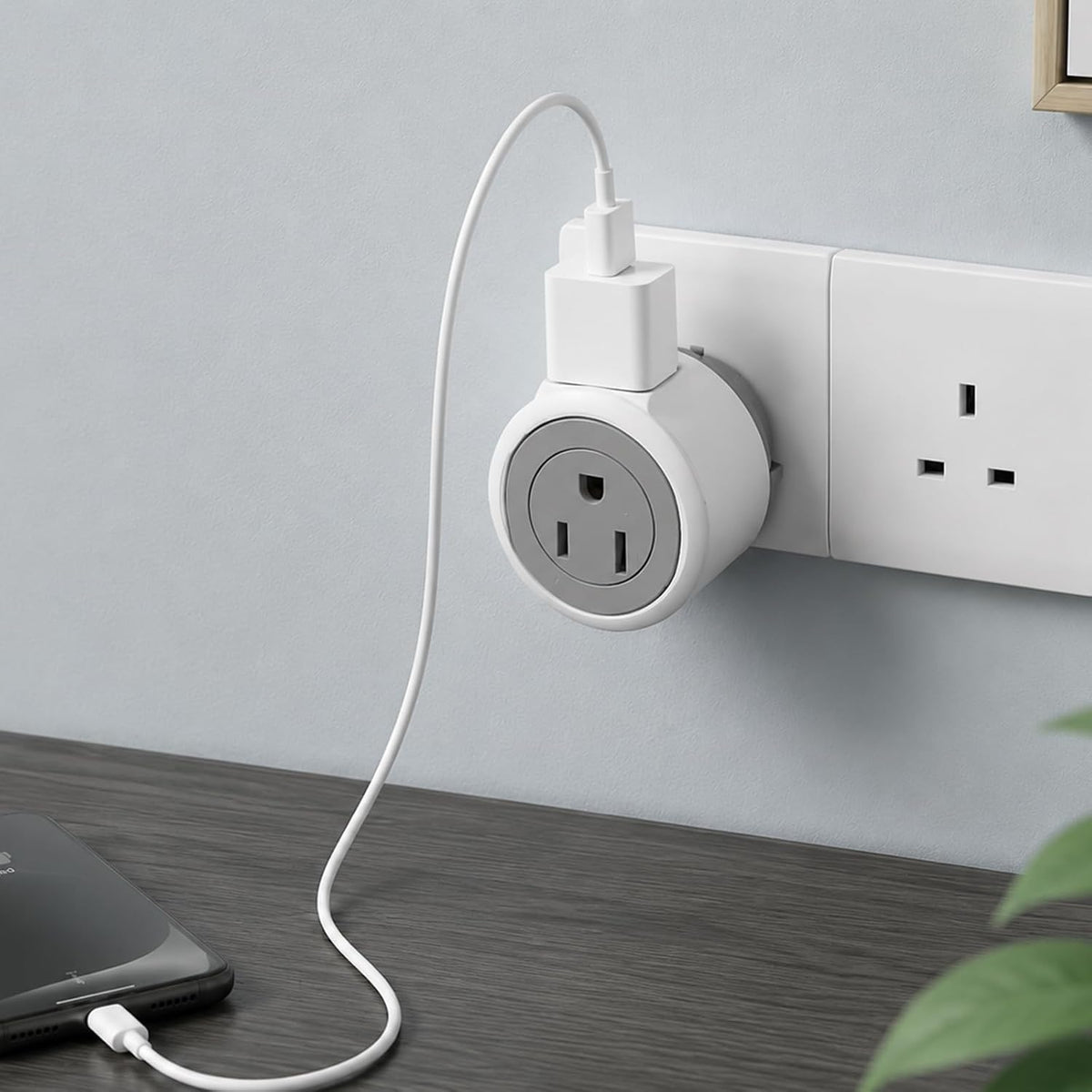US to UK Plug Adapter, 2 in 1 USA to UK Travel Adaptor with 13A Fuse