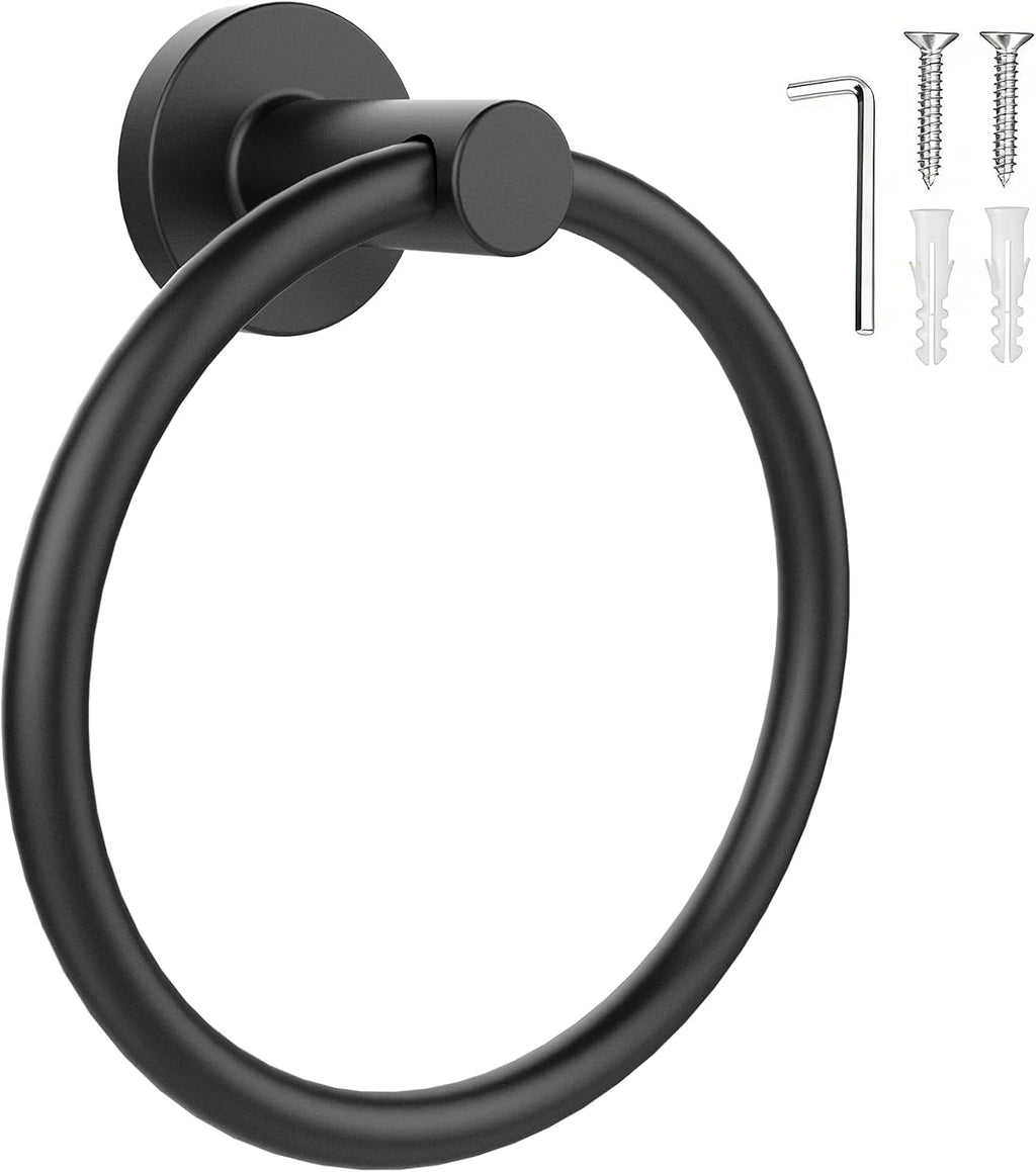 SetSail Towel Holder for Bathroom Wall Matte Black Towel Ring