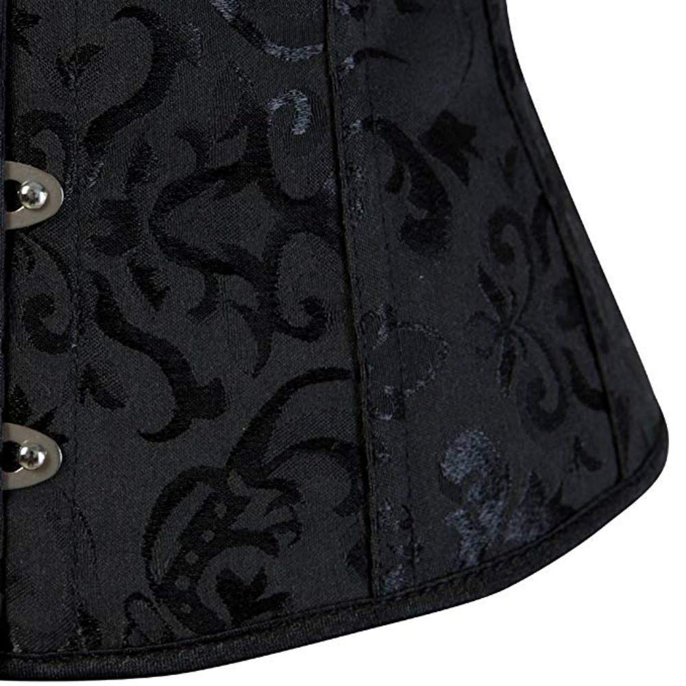 Kelvry Women's Satin Waist Cincher Lace up Boned Bustier Underbust Corset