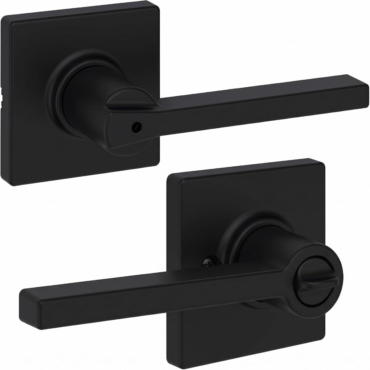Kwikset Casey Privacy Door Lever with Lock, Matte Black