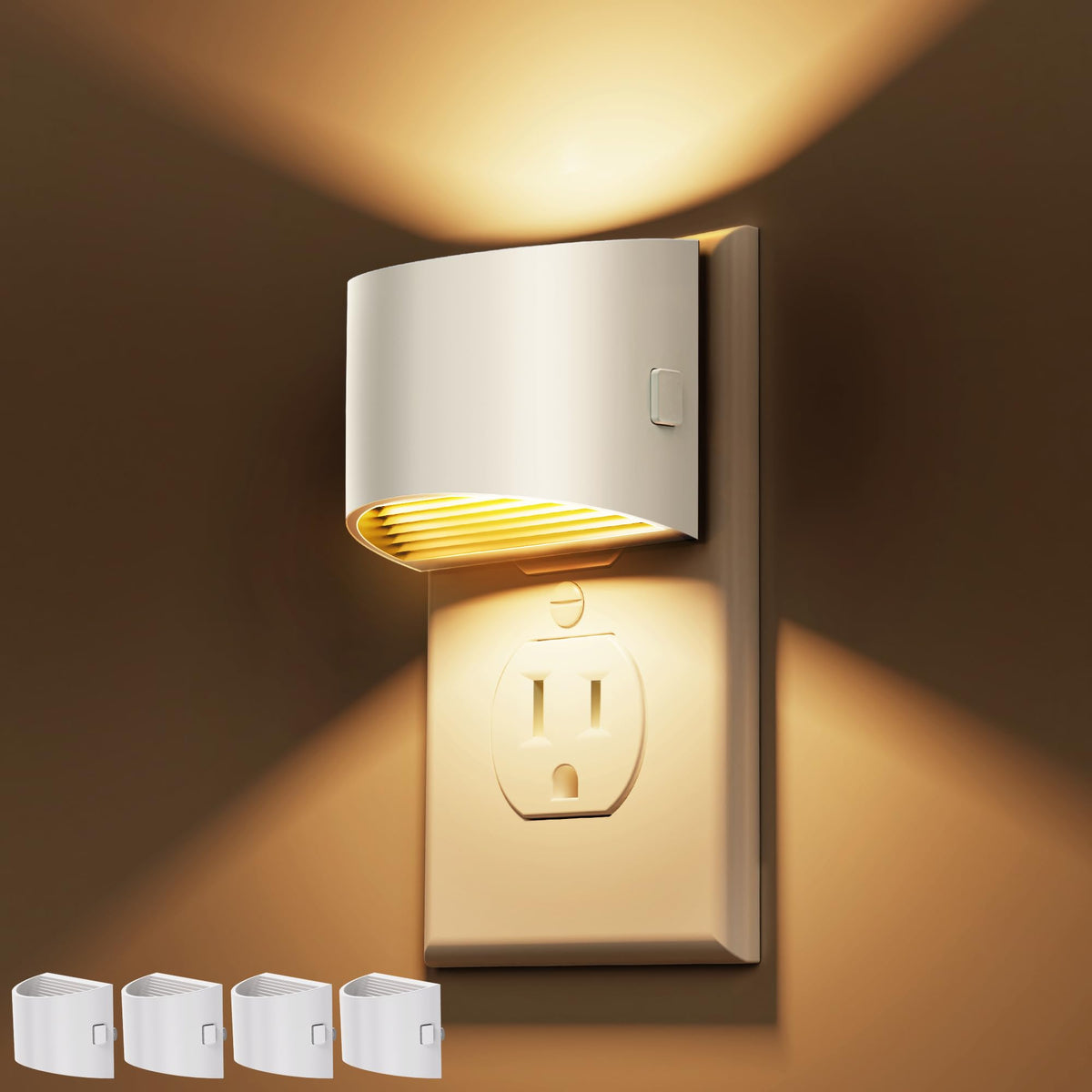 L LOHAS LED Night Lights Plug into Wall, Dimmable Night Light 2 Pack