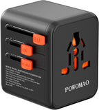 Universal Travel Adapter Worldwide with 2 USB C and 2 USB A Ports