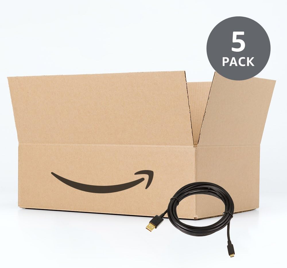 Amazon Basics 5-Pack Micro USB Cable, USB 2.0, 3 m, Black