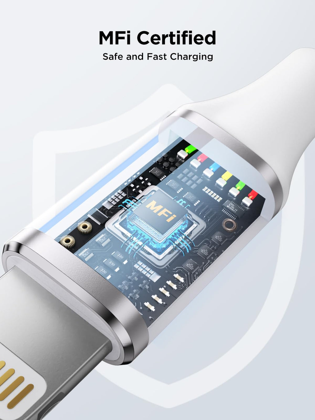 Aioneus iPhone Charger Cable 1M, MFi Certified Lightning Cable Fast iPhone Charging Cable Nylon Braided USB iPhone Charger Lead for iPhone 14 13 12 11 Pro Max XR XS X Max 8 7 6s Plus SE, iPad