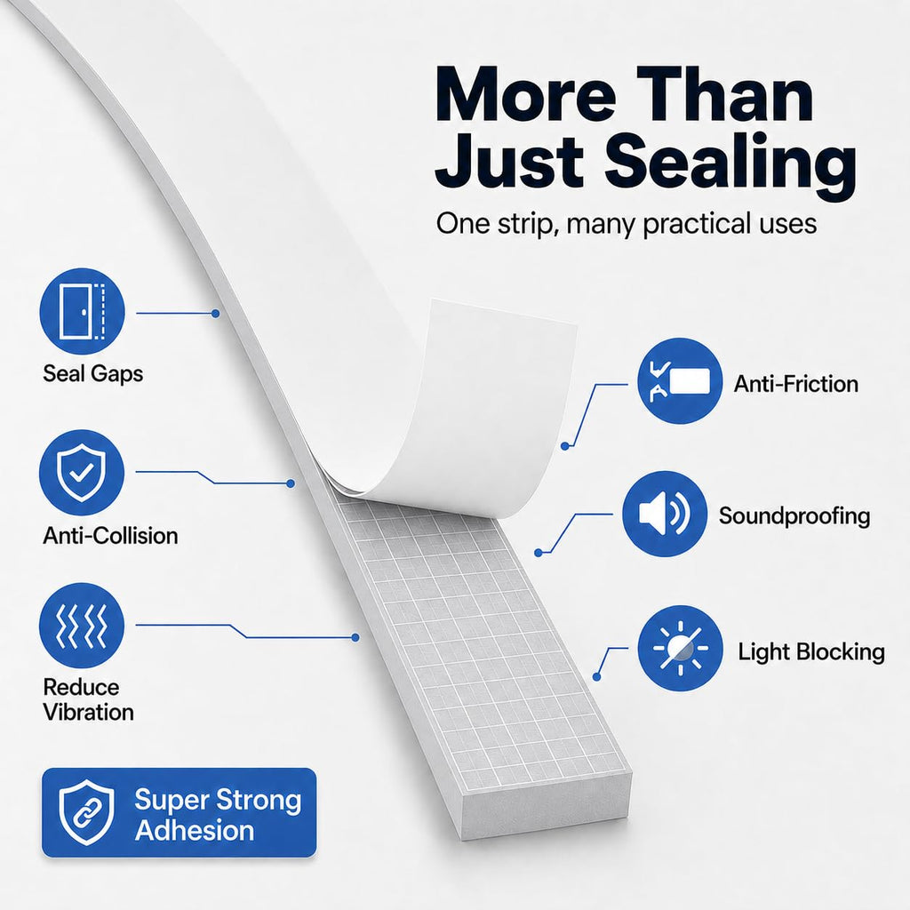 EVA Weather Stripping Foam Insulation Tape with Adhesive Foam Door Seal Weather Strip for Door Frame/Window/Gaps/Insulation/Buffer