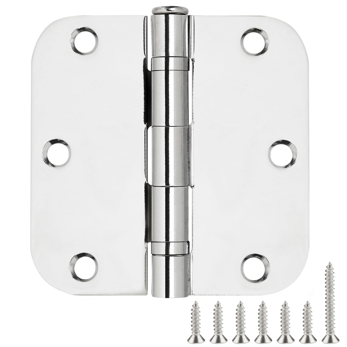 TDCHINGES Rounded Door Hinges 3.5" X 3 1/2 Inch Antique Brass 5/8" Radius