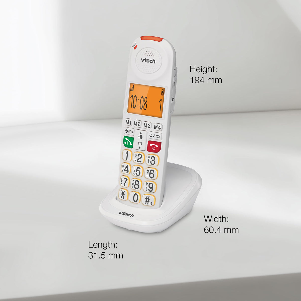Vtech SA3100 Corded Senior Phone for Elderly with High-Contrast Large Buttons,Multilingual Talking Digits,Visual Ringer,Speed Dial,Speakerphone,No AC Power,Earpiece and Speakerphone Volume Control