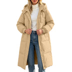 Winter Jacket Women Long With Hood, Plus Size Puffer Jackets For Women Uk,Ladies Coats And Jackets With Pockets Windproof Coats Black Parka Coat For Outdoor Hiking Travel
