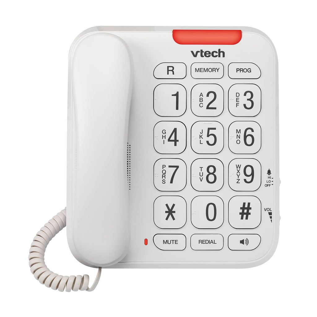 VTech CD1100 Trimstyle Corded Home Phone.No AC Power Required,Landline Phone with last number redial key,ringer control,receiver volume control,recall key,hearing aid compatible,table&wall mountable