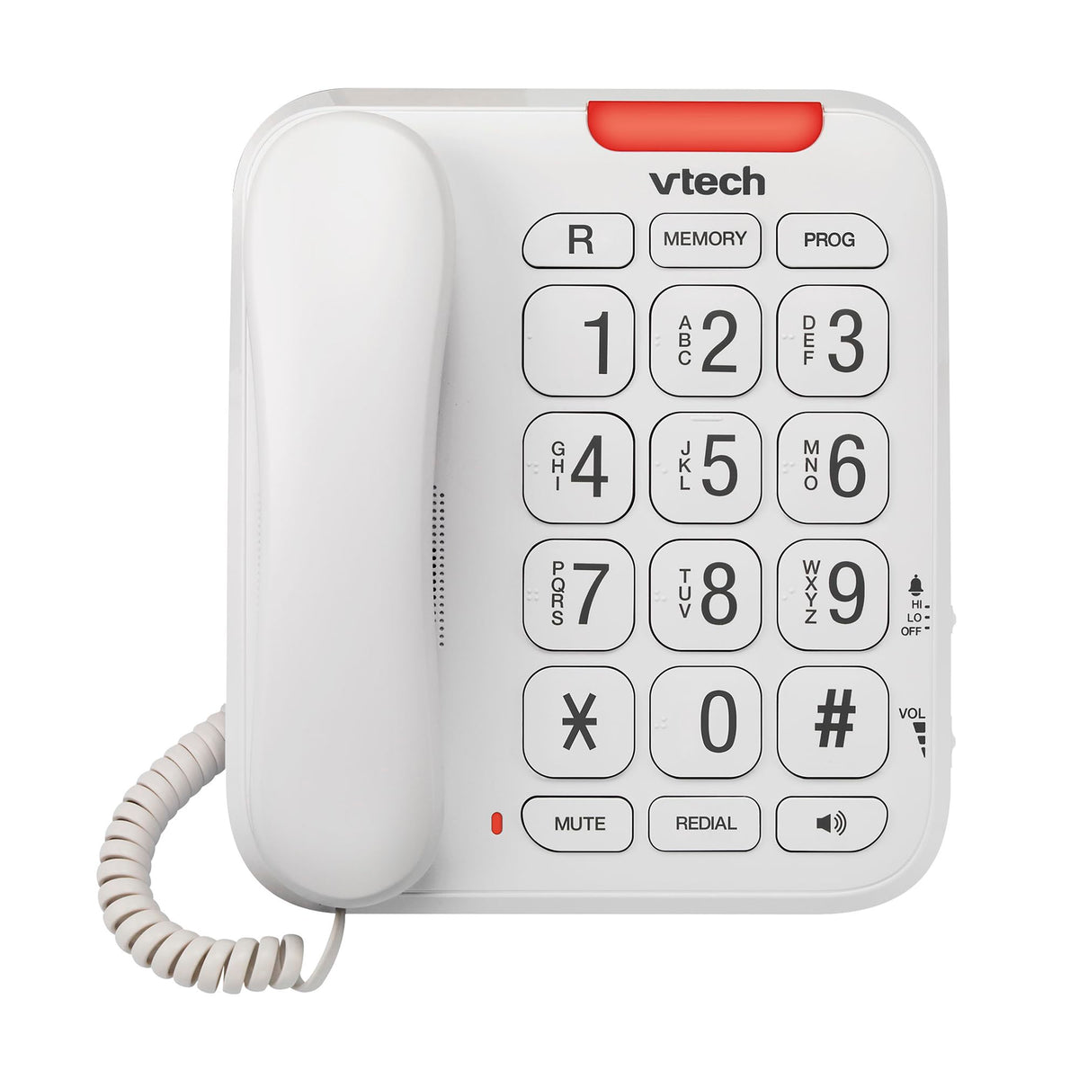 Vtech SA3100 Corded Senior Phone for Elderly with High-Contrast Large Buttons,Multilingual Talking Digits,Visual Ringer,Speed Dial,Speakerphone,No AC Power,Earpiece and Speakerphone Volume Control