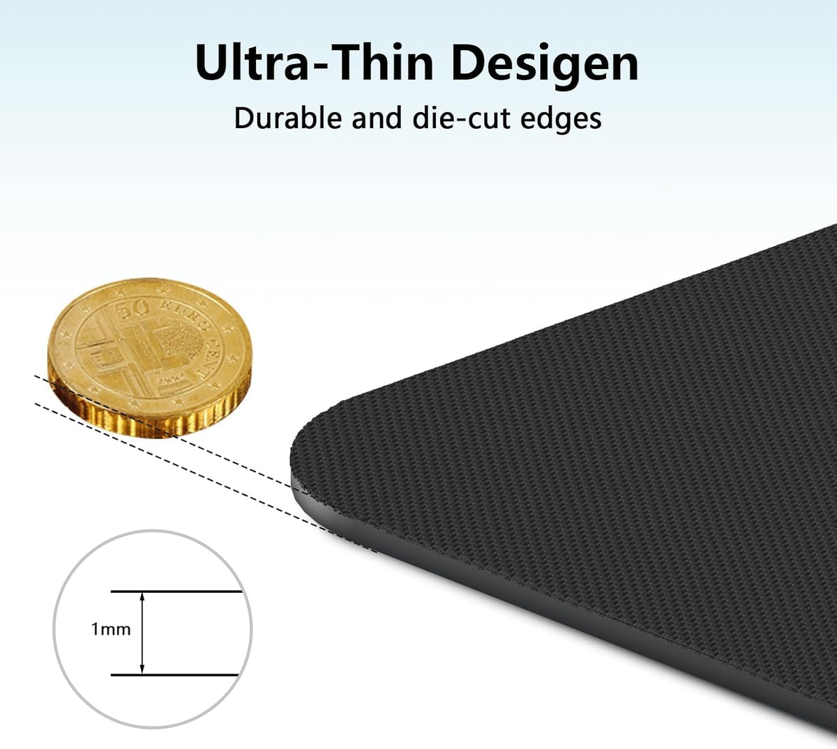 cimetech Mouse Mat, Gaming Mouse Pad, Ultra Thin Portable Mousepad, Black
