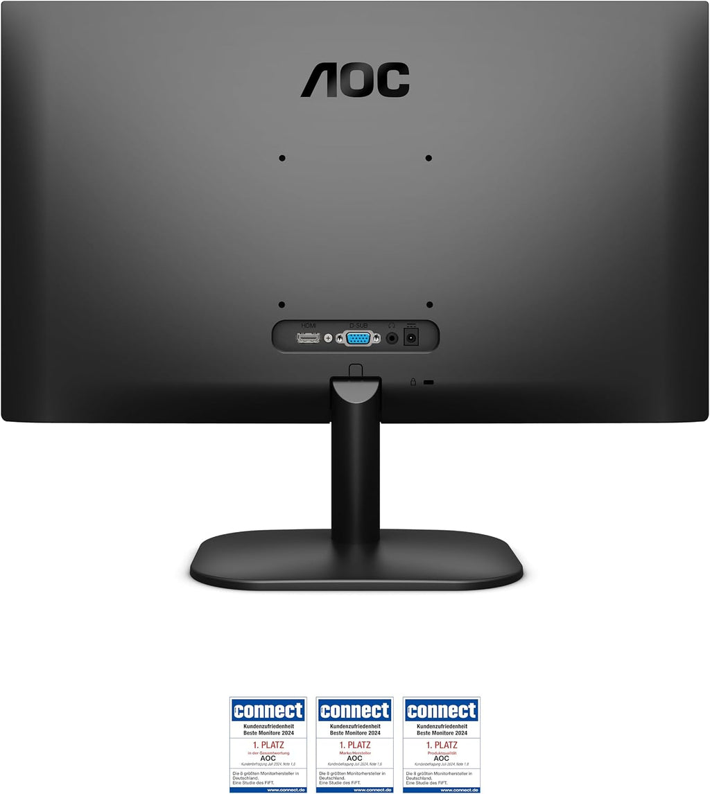 AOC 22B2H - 22 inch FHD Monitor, 75Hz, VA, 7ms Frameless design, Tilt, lowBlue Mode, Flicker Free (1920 x 1080 @ 75Hz, HDMI/VGA)
