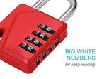 ZHEGE Combination Padlock, 4 Digit Combination Locker Padlock (Red)