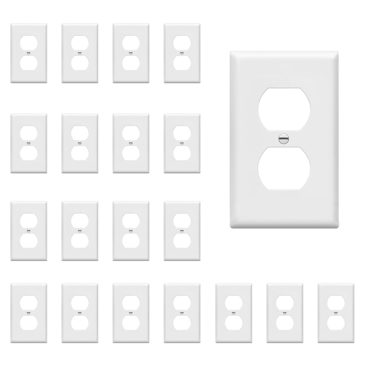 ENERLITES 10 Pack Outlet Covers Wall Plate for Duplex Receptacle, White